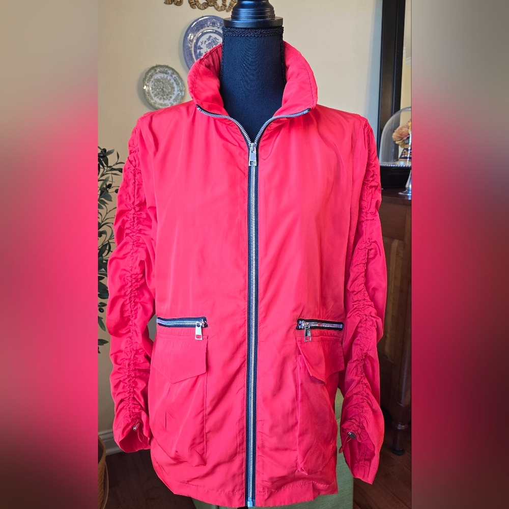 Renuar Long A Line Jacket, Water Repellent, 100% Polyester. Size M
